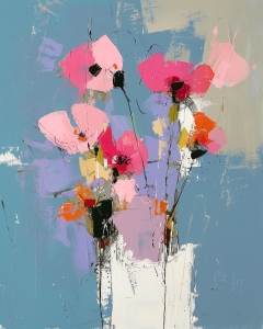 Wei&szlig;e Mohnblumen in der Vase