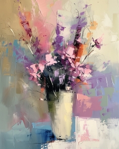 Vase de fleurs sauvages color&eacute;