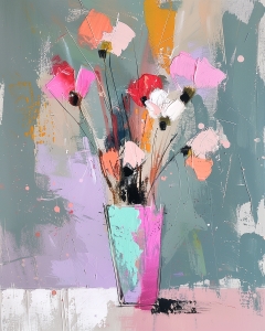 Pinselstriche bunte Blumen