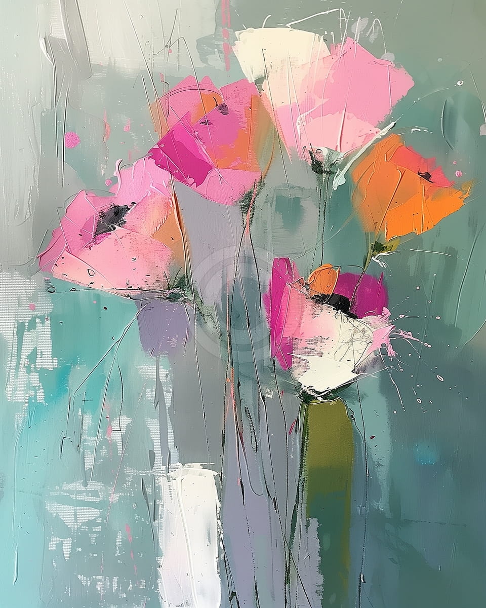 Stillleben mit Mohnblumen