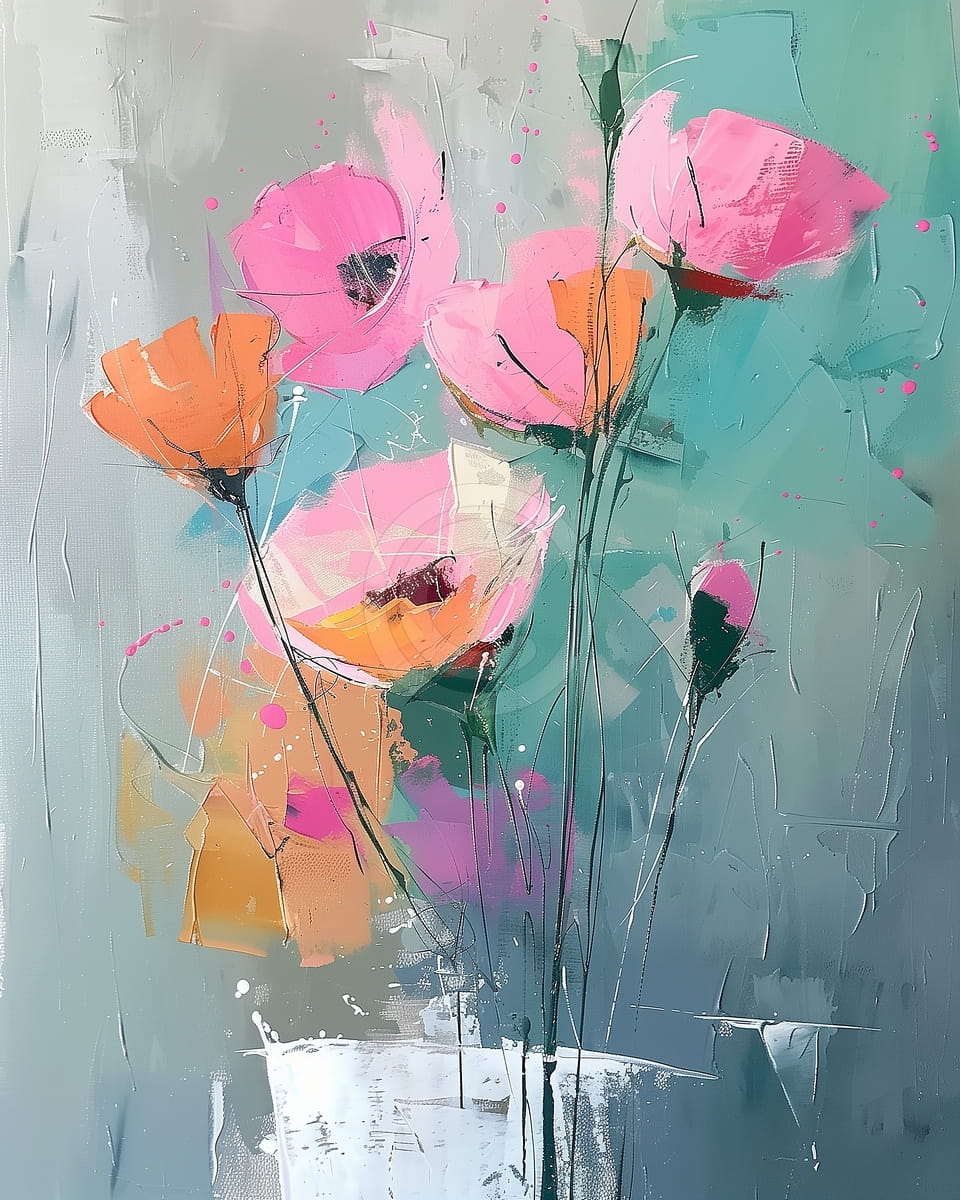 Fiori di papavero con spatola