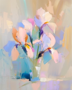 Fleurs d'iris dans un vase