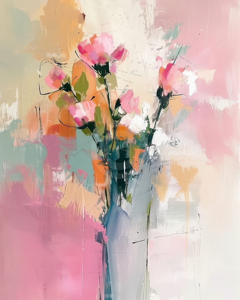 Flores de trazo de pincel abstracto