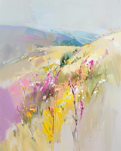 Campo abstracto de flores