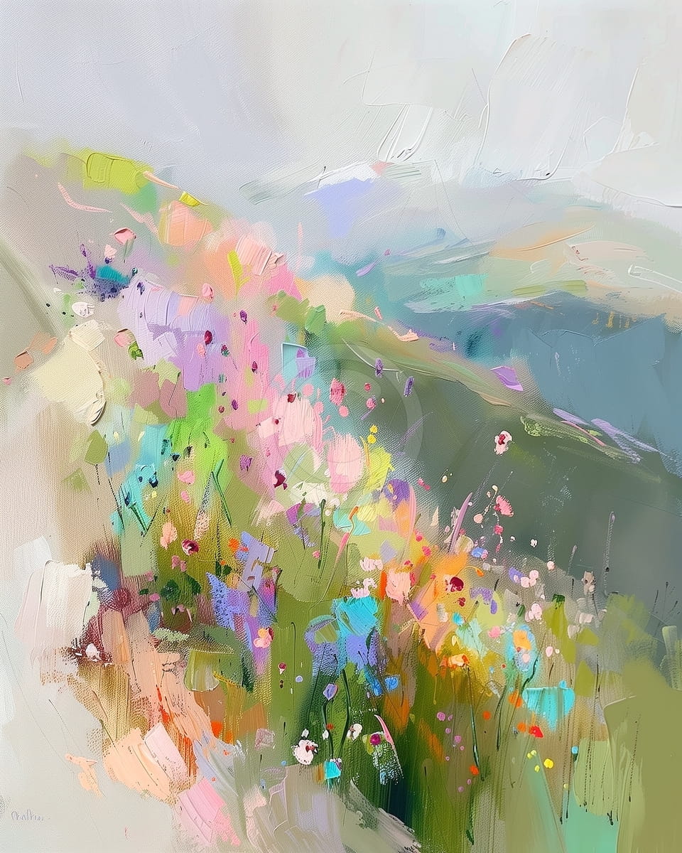 Campo de flores de colores
