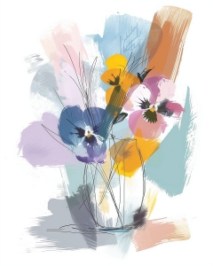 Komposition aus Blumen in Vase