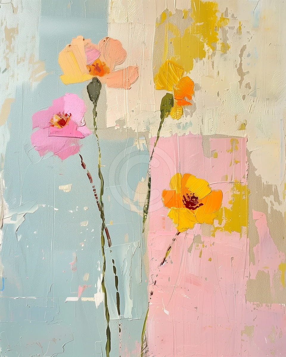 Fiori dipinti astratti