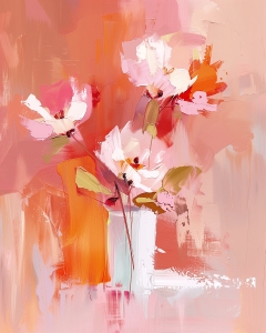 Flores de peon&iacute;a blanca