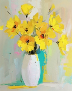 Abstrakte gelbe Blumen