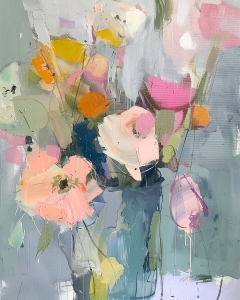 Fleurs abstraites dans un vase