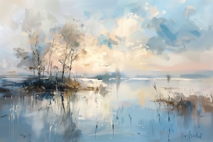 Paysage avec reflets