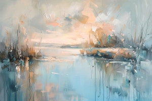 Paysage abstrait avec lac