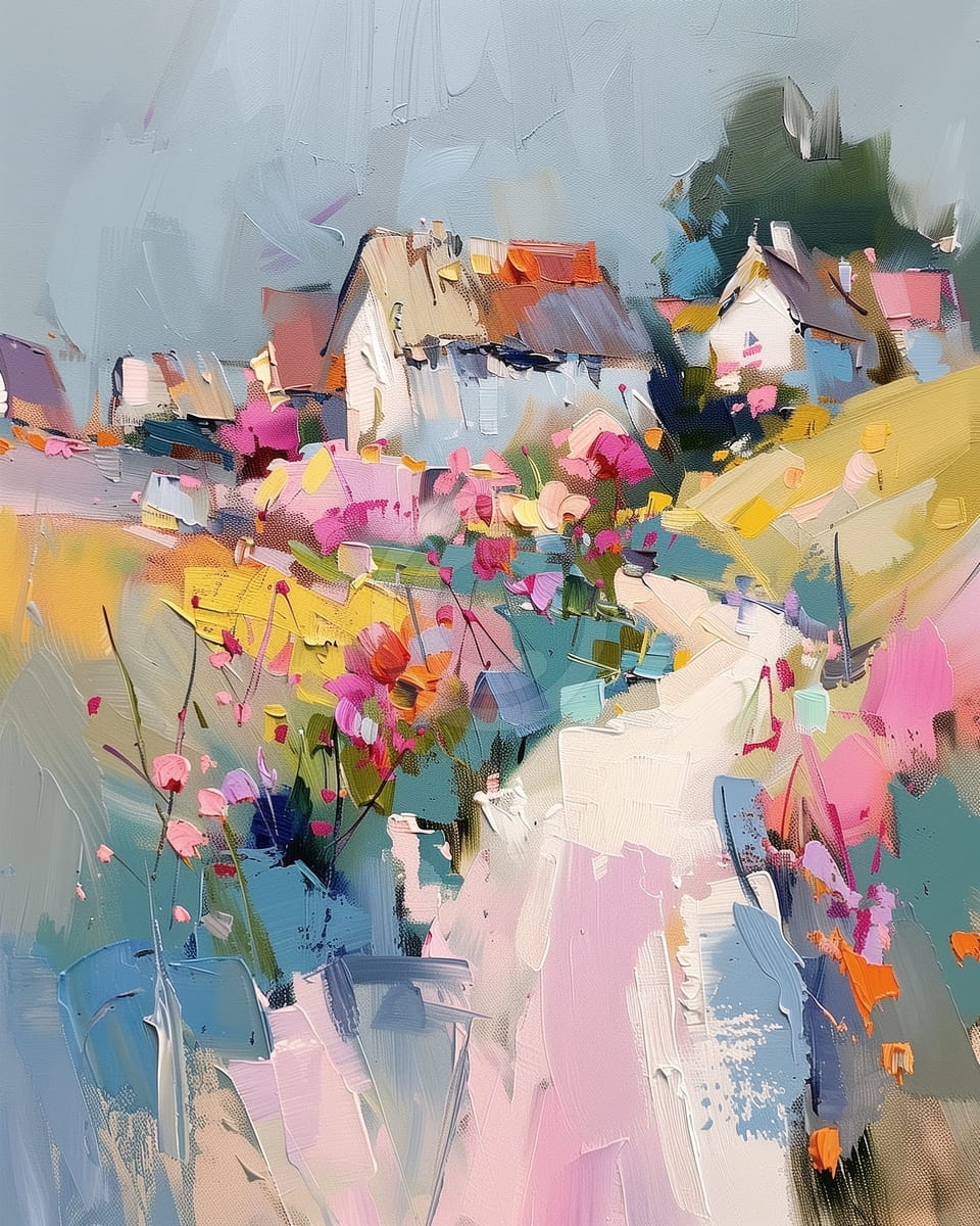 Paisaje rural impresionista