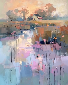 Dipinto astratto del paese