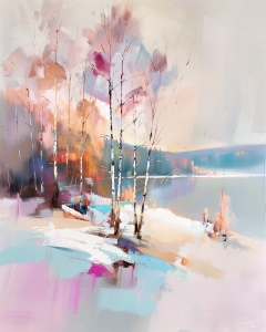 Bosco di betulle in inverno