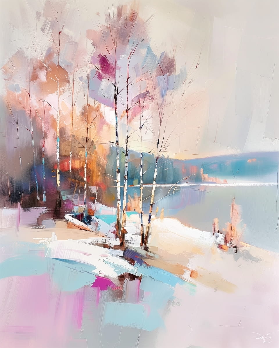 Bosco di betulle in inverno