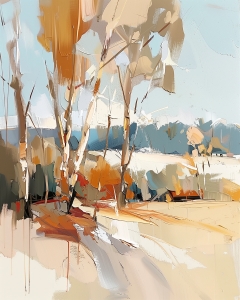 Paysage impressionniste en &eacute;t&eacute;