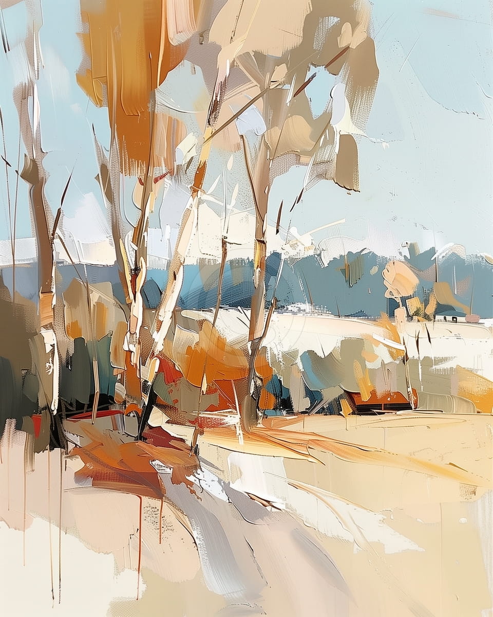 Impressionist landscape in summer
