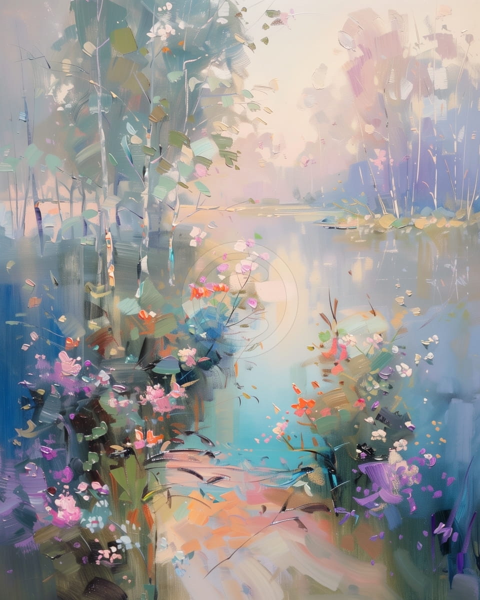 Paisaje colorido impresionista