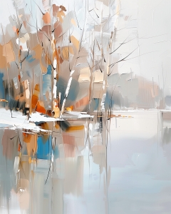 Paysage avec des bouleaux