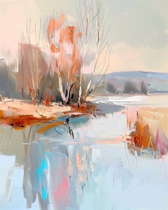 Paisaje oto&ntilde;al y r&iacute;o.