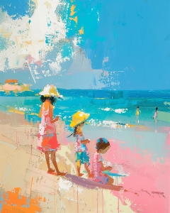 Ni&ntilde;as en la playa