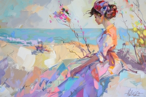 Paesaggio artistico della spiaggia