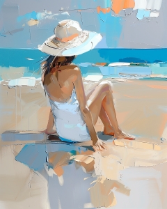 Am Strand sitzen