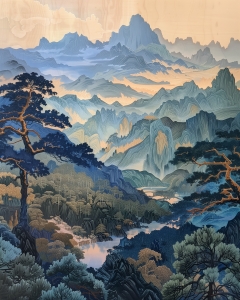 Paisaje chino moderno