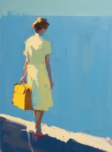 Dame au sac jaune