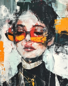 Fille moderne avec des lunettes