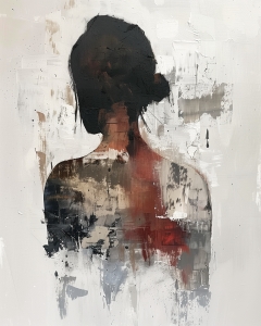 Fille monochromatique de dos