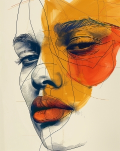 Color sketch of a woman