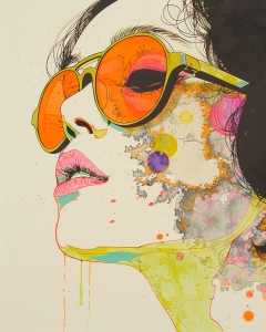 Chica de moda, colorida