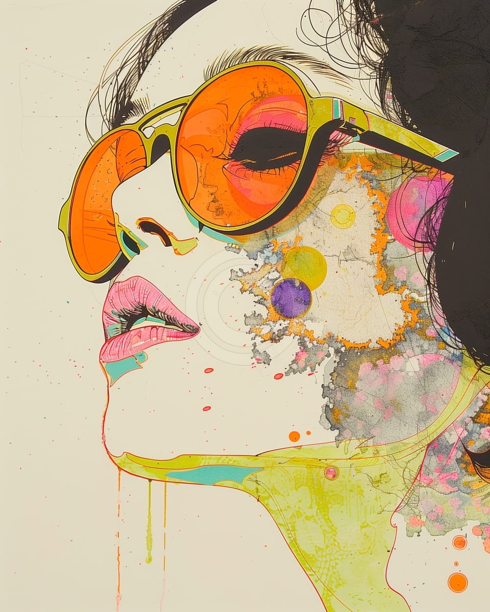 Chica de moda, colorida