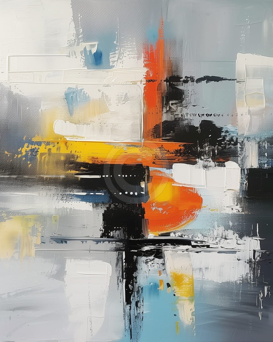 Composition abstraite à gratter