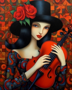 La ragazza con il cappello nero
