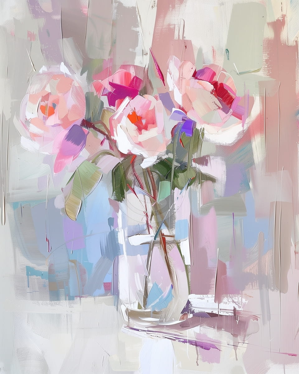 Pastellrosen in Vase