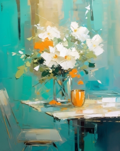 Naturaleza muerta con mesa y silla