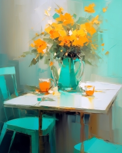 Yellow flowers on table