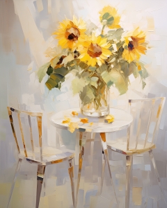 Tournesol sur la table