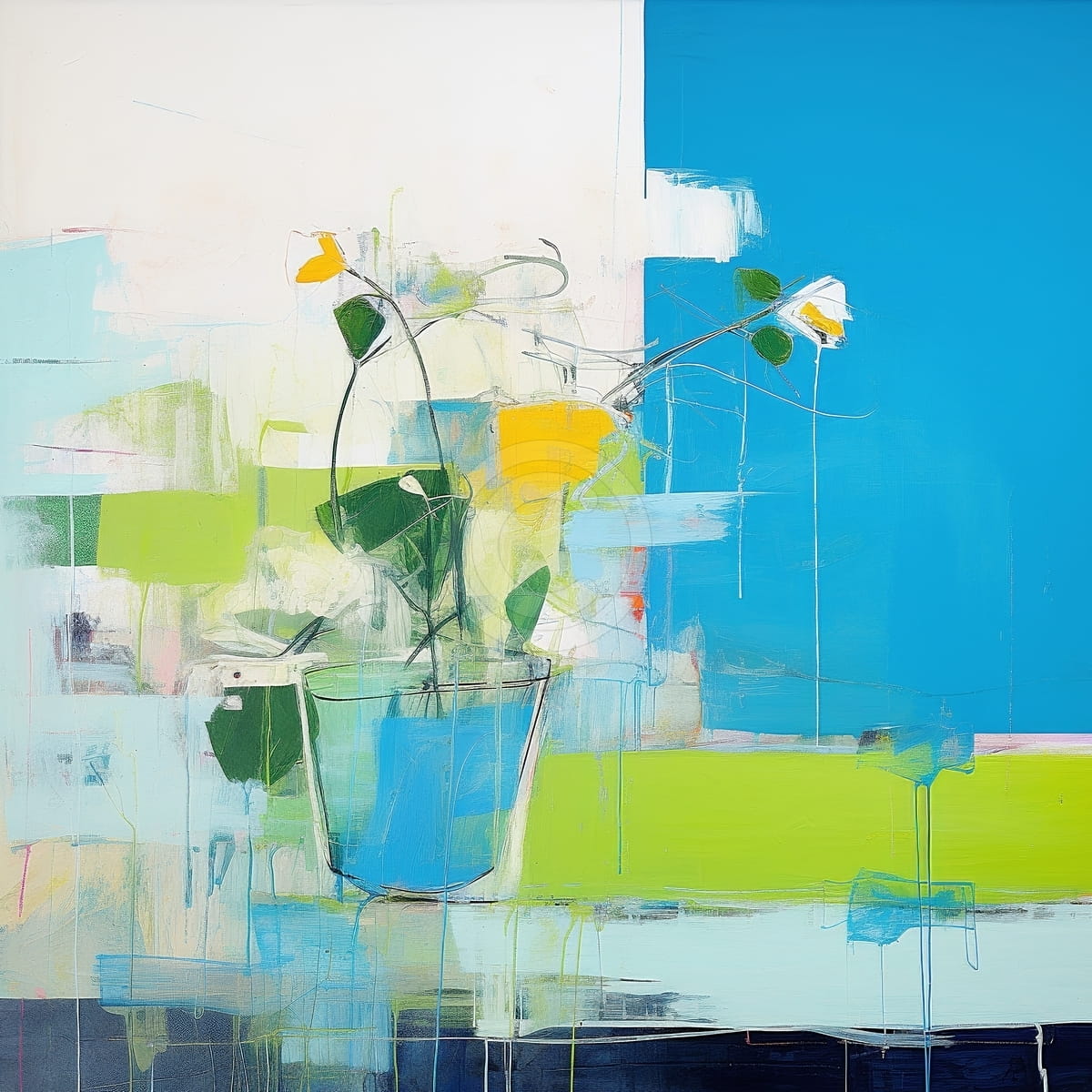 Composition florale abstraite