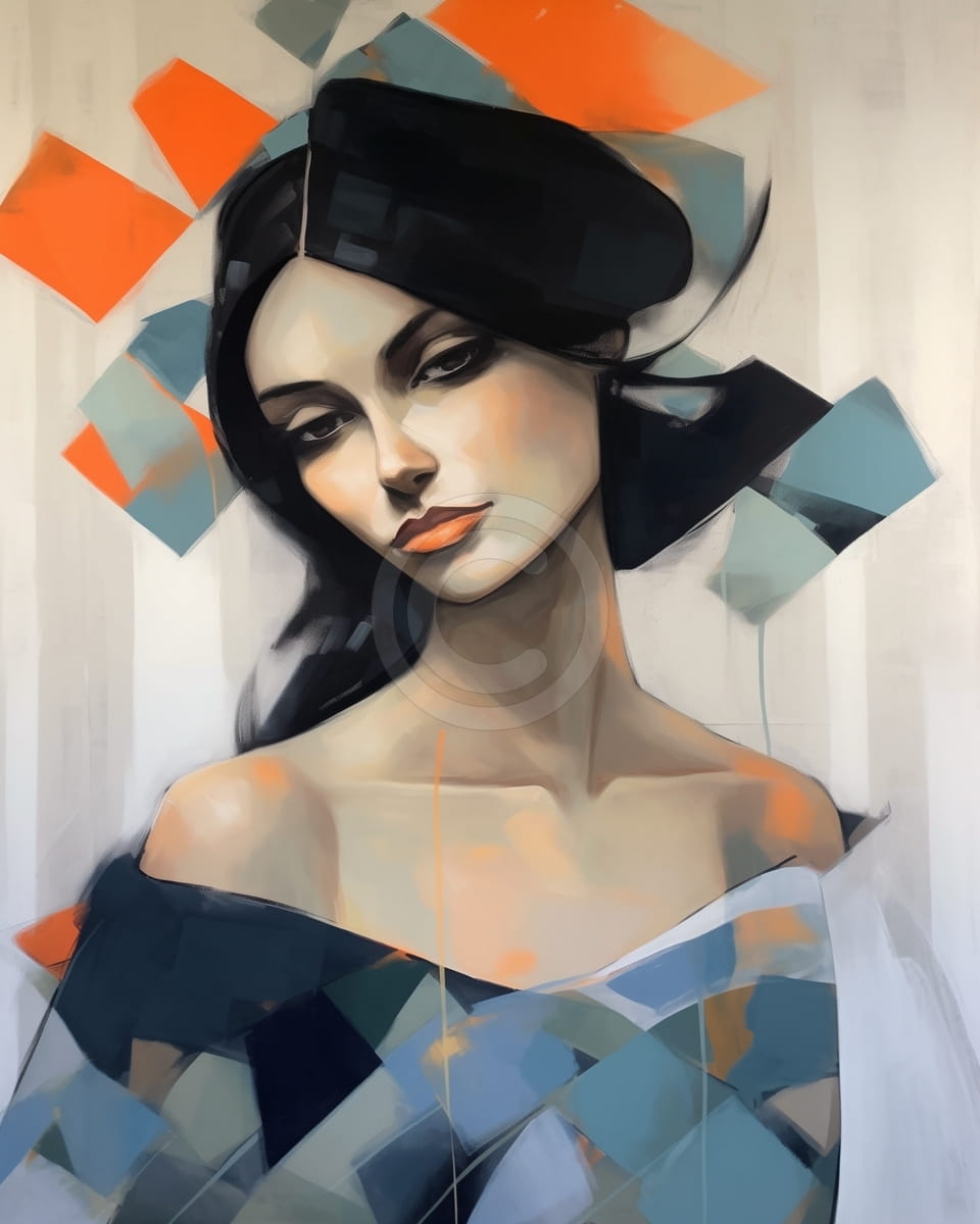 Ragazza con forme geometriche