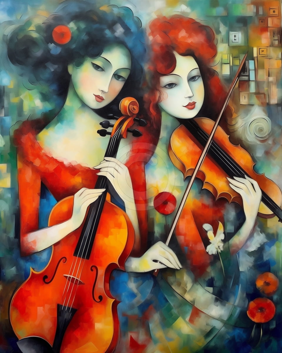 Portrait avec des violonistes