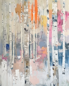 Paisaje abstracto con abedules