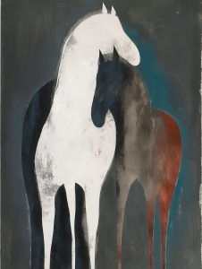 Caballo abstracto monocromo