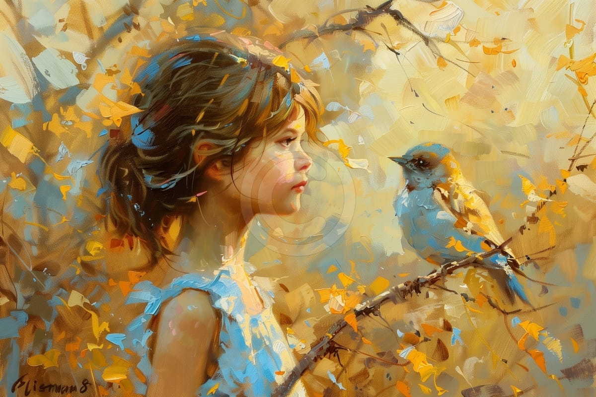 Fille dans le jardin