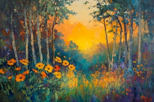 Sonnenuntergang im Wald