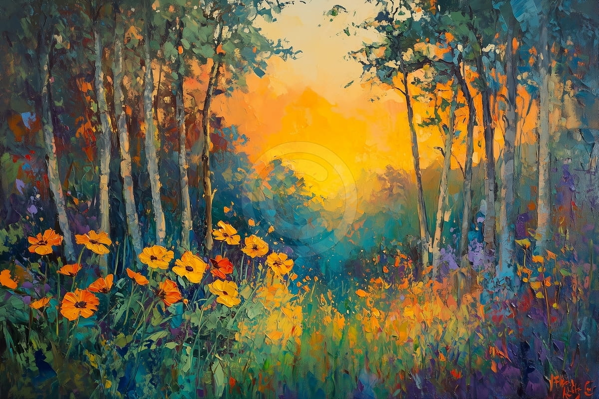 Atardecer en el bosque