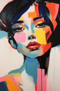 Ritratto astratto della donna impressionista